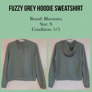 Fuzzy grey hoodie sweatshirt
